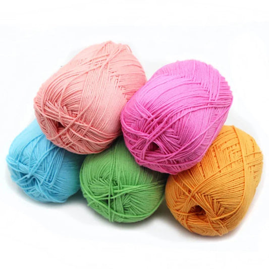 2pcs 100% Cotton Yarn Organic Combed Yarn for Knitting Wearable Washable Suggest Needle Crochet Yarn