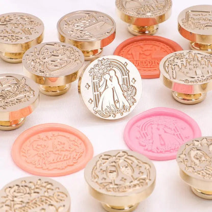 Romantic Love Wax Stamp Head Bride and Groom Antique Sealing Wax Scrapbooking Stamps Wedding Invitations Decoration