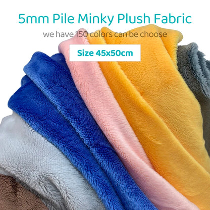 2023  New 150 Colors  5mm Pile Minky Plush Fabric For DIY Sewing Patchwork 45x50cm 100% Polyester Telas Velvet Toys Plush Fabric