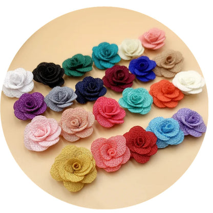 2.5CM Handmade Small Flower Three-dimensional Small Rose Multicolor Petal Small Flower DIY Hair Accessories Accessories 24-48pcs