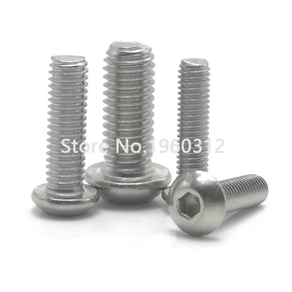 M4 5-50pcs ISO7380 304 A2 Round Stainless Steel or Black 10.9 grade Hex Socket Button Head  Allen Bolt Screw