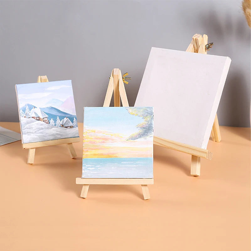 Natural Wood Tripod Easel Mini Easel Frame Desktop Painting Shelf Card Stand Display Holder Table Name Card Stand Craft Holder