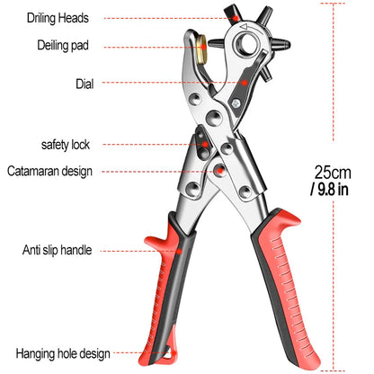 AIRAJ Punching Pliers High Carbon Steel Anti Slip Handle Leather Punch Labor-Saving Multifunctional Hand Tools