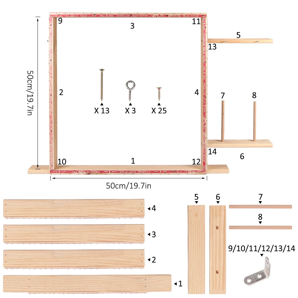 Rug Tufting Frame Wooden Rug Making Frame Kit Carpet Tuft Frame Suitable for Electric Carpet Gun Tabletop Display 19.7/27.5/35.4