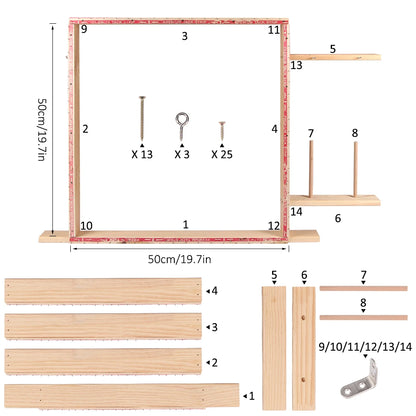 Rug Tufting Frame Wooden Rug Making Frame Kit Carpet Tuft Frame Suitable for Electric Carpet Gun Tabletop Display 19.7/27.5/35.4