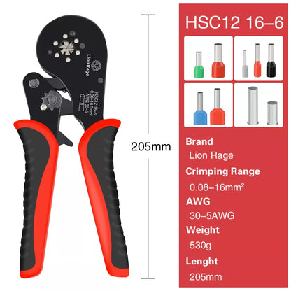 Tubular Terminal Crimping Pliers HSC8 6-4A Crimper Wire Mini Ferrule Crimper Tools Household Electrical Kit With Box