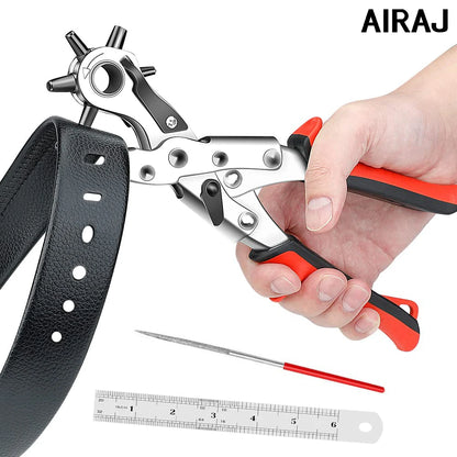 AIRAJ Punching Pliers High Carbon Steel Anti Slip Handle Leather Punch Labor-Saving Multifunctional Hand Tools