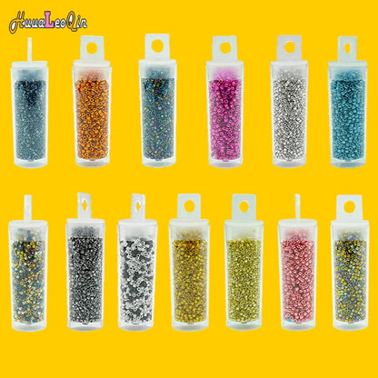 2000pcs 11/0 1.3*1.6mm Generic Metallic Color Glass Beads