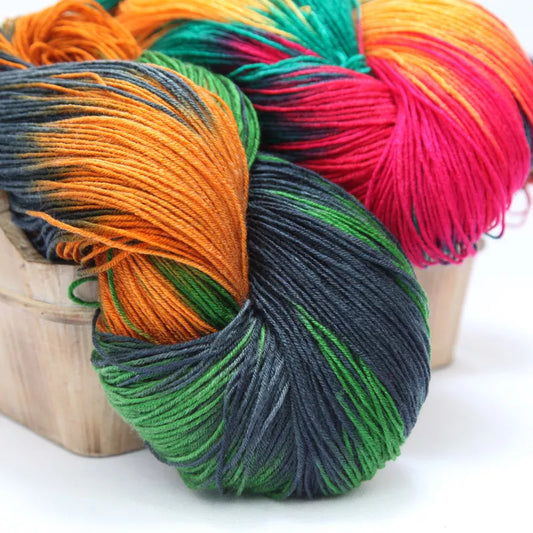 50g / Piece Rainbow Section Ecological Dyeing Yarn 4-strand Wool DIY Manual Crochet Knitting Yarn Baby Sweater Scarf Yarn