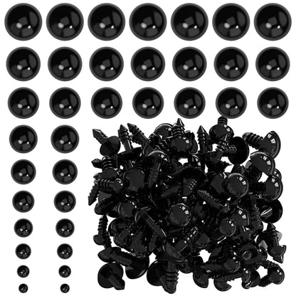 100/50PCS 5-20mm Black Plastic Safety Eyes For Toys Amigurumi Diy Kit Crafts TeddyBear Toy Eye For Doll Decoration Accessories