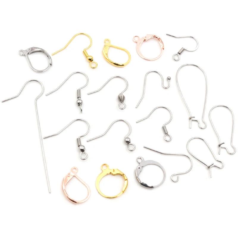 High Quality 316 Stainless Steel DIY Earring Findings Clasps Hooks Jewelry Making Accessories Earwire