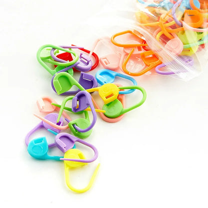 50/100Pcs Multicolor Plastic Safety Pins Knitting Markers Crochet Stitch Clips DIY Weaving Sewing Tools Accessory