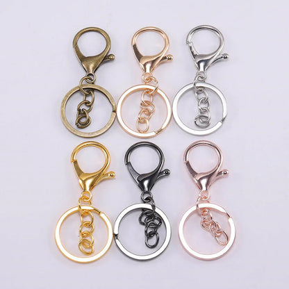 5pcs/lot Key Ring 30mm Keychain Long 70mm Lobster Clasp Key Hook Keyrings For Jewelry Making Finding DIY Key Chains Accessories