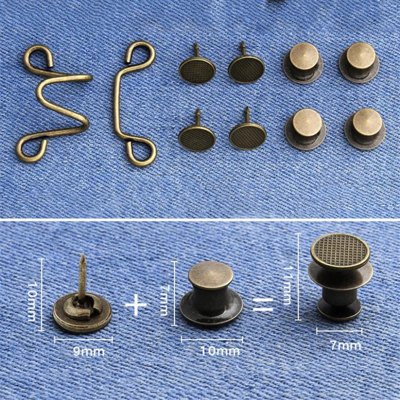 4 Set Nail-free Metal Jeans Button Snaps