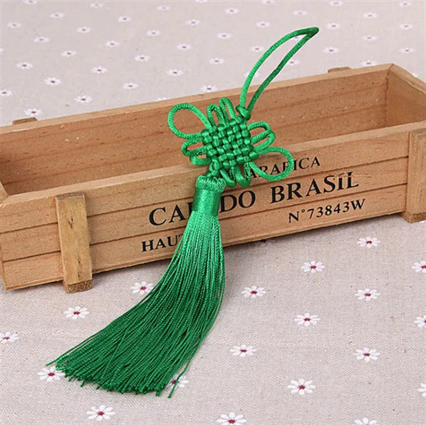 2/5Pcs Chinese Knot Tassels Silk Fringe Pendant Chinese knot Tassels For DIY Craft Curtains home Hanging Decoration 22cm