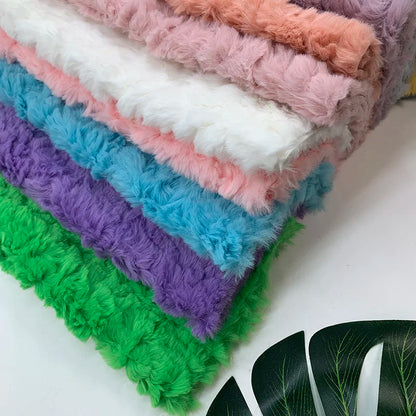 25x45cm Embossed Microfiber Plush Faux Fur Fabric