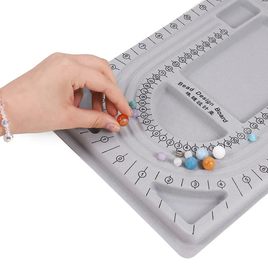 Gray Flocked Bead Board For DIY Jewelry Making