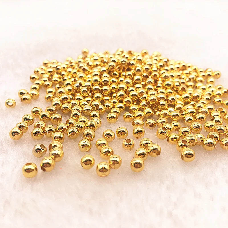 3mm 4mm Tone Metal Beads Smooth Ball Spacer Beads for Jewelry Making Diy Handmade Accessories