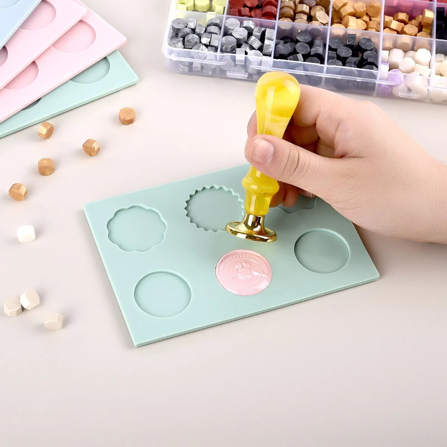 Wax Seal Stamp Silicone Mold Pad Multiple Sizes Sealing Wax Fix Shapes Mats Sealing Fixer Envelope Invitation DIY Making Tool