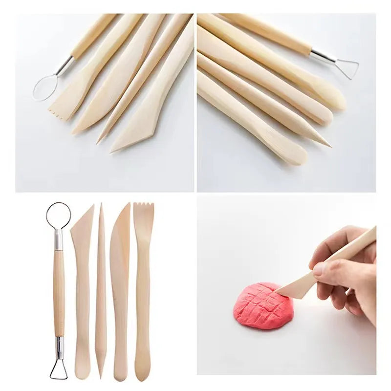 23PCS Art DIY Clay Tool cold potcelain polymer Clays molds Sculpting Carving Craft Tools for Brush Modeling  ceramics & pottery