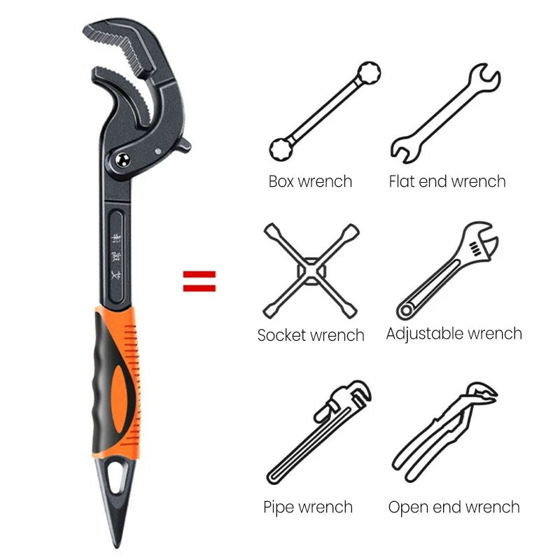 AIRAJ Universal Wrench Multifunctional Opening Wrench Adjustable Ratchet Spanner Hand Repair Tools