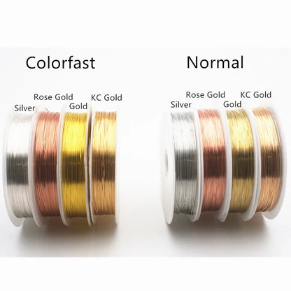 Colorfast Copper Wire For Bracelet Necklace Jewelry DIY Accessories 0.2/0.25/0.3/0.5/0.6/0.7/1.0mm Craft Beading Wire HK018