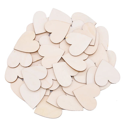 1Pack Unfinished Wood Slices Discs Wood Heart Love Blank Slices DIY Wooden Crafts For Christmas Painting Wedding Ornaments