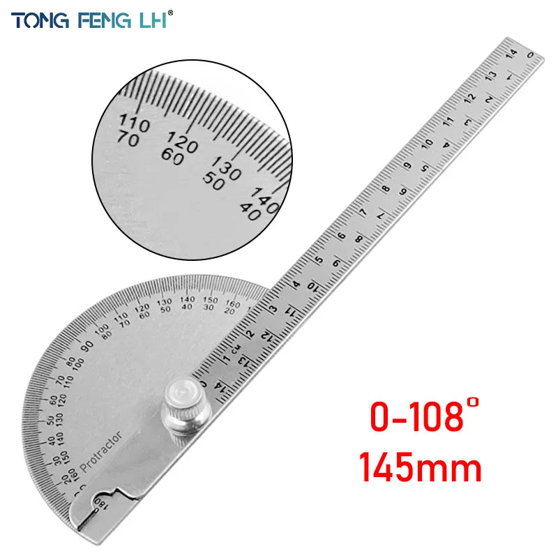 145mm stainless steel 180 protractor