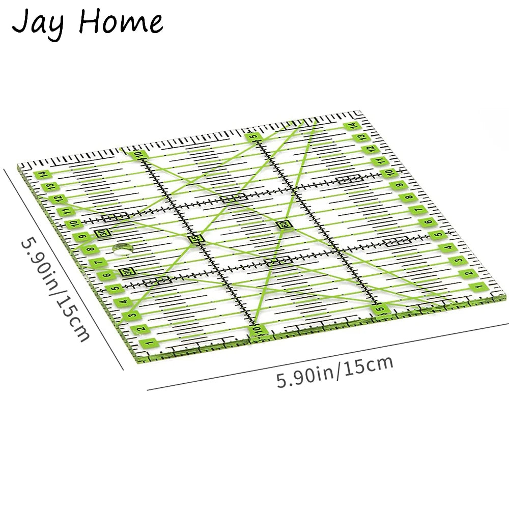 15x15 Acrylic Sewing Ruler Square Fabric Cutting Ruler Quilting Patchwork Ruler with Colored Grid Lines Quilting Sewing Craft