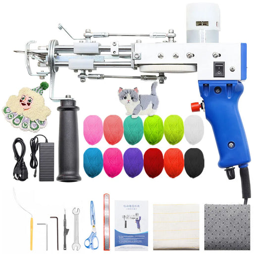 Tufting Gun 2 IN 1 Electric Carpet Tufting Gun Can Do Both Cut Pile and Loop Pile Hand Gun Carpet Weaving Flocking Power Tools