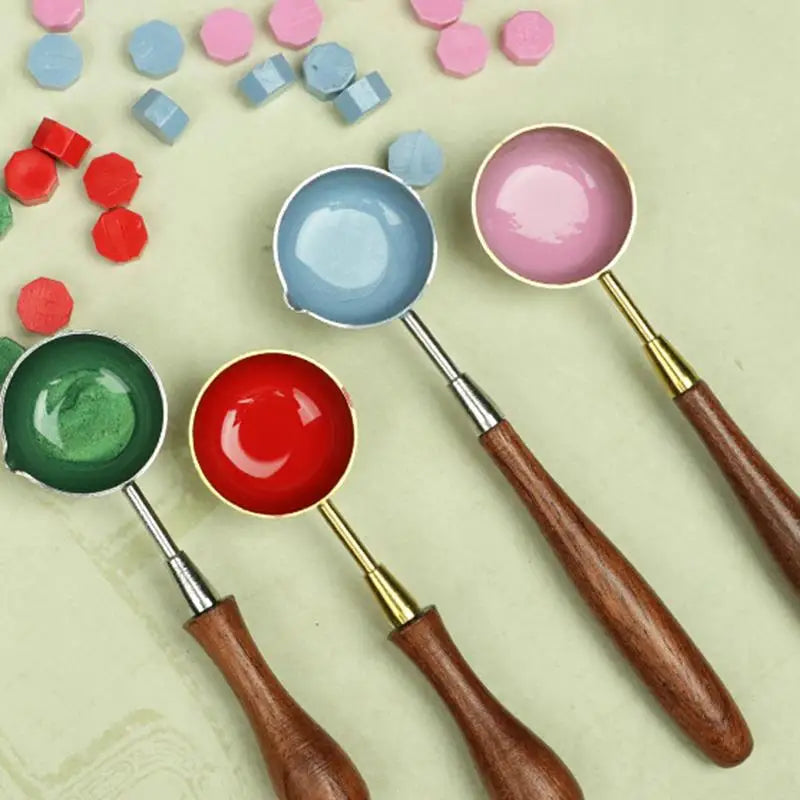 Wax Spoon Sealing Wax Seal Stamp thermostability craft Envelope Wedding Wax seal Ancient Sealing Wax stamp Wooden Handle spoon