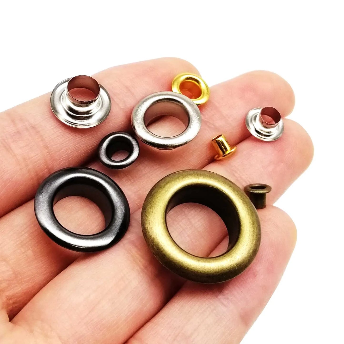 50sets 2.5mm to 12mm High Quality Eyelet With Washer Grommet Ring Air Hole Rivet For Leather Bag Shoes Belt Cap Clothes 4 Color