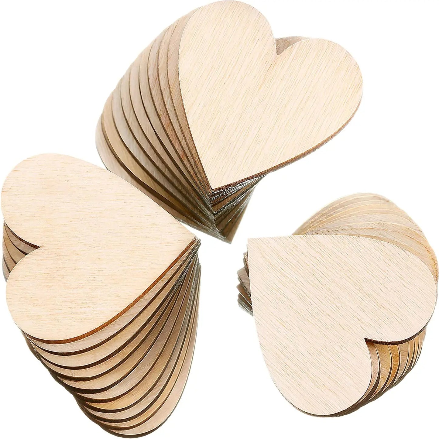 1Pack Unfinished Wood Slices Discs Wood Heart Love Blank Slices DIY Wooden Crafts For Christmas Painting Wedding Ornaments