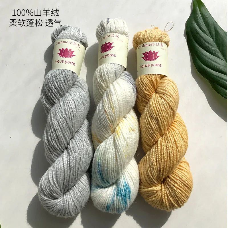 1*55g  Lotus Handpainted Pure Mogolian Cashmere DK Yarn  Hand-knitted Cashmere Yarn Warm Soft Weaving  Knitting Cashmere