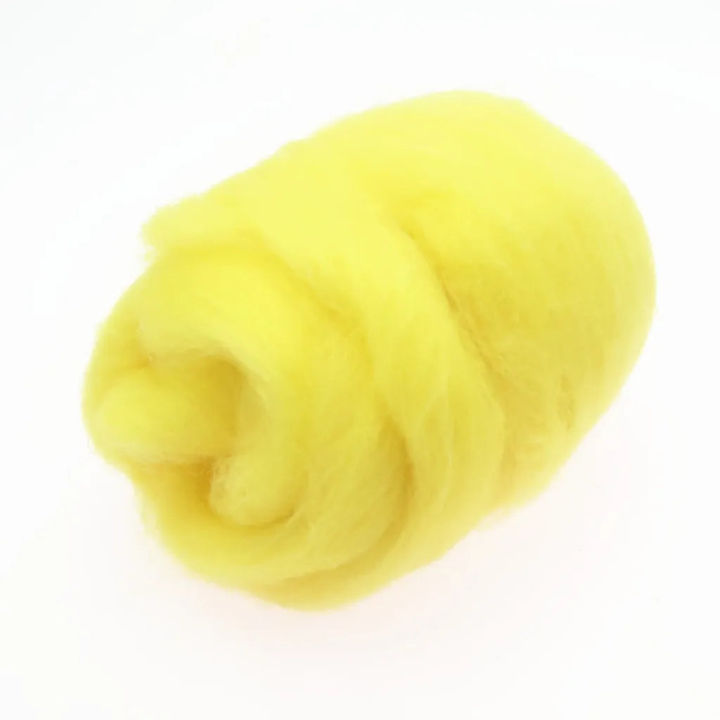 10g*8 /50g*1 Yellow Series Felting Wool Roving Wool Fibre For Needle Felting Weaving Wool Fiber For DIY Needle Felting