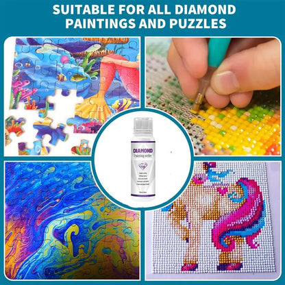 120/60ml Diamond Painting Glue Sealer 5D Diamond Art Permanent Hold & Shine Effect Sealer Diamond Painting Puzzles With Brush