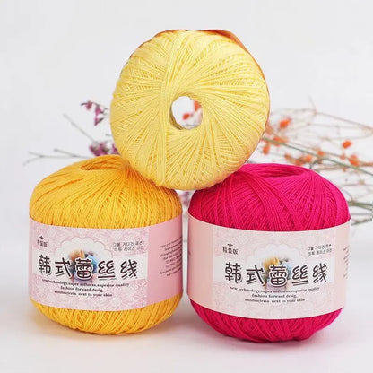 50g/PC Lace Cotton Yarn Silk Hand Knitting Crochet Thin Lace Yarn For Diy Hat Doll Shawl Thread