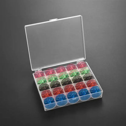 25/36Pcs Clear Sewing Machine Bobbins Spools Empty Bobbins Spools Plastic Storage Box For Home Sewing Accessories Tools