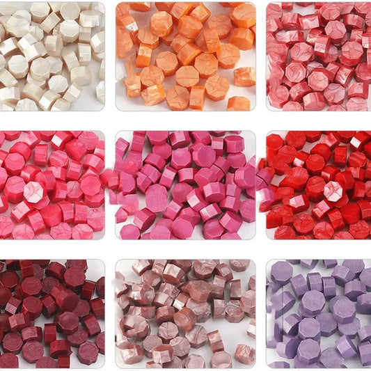 50pcs Octagon Sealing Wax Beads Seal Envelope Stamp Wax Beaded For Retro Wedding Crafts Decor Ancient Stamp Card Making Tools