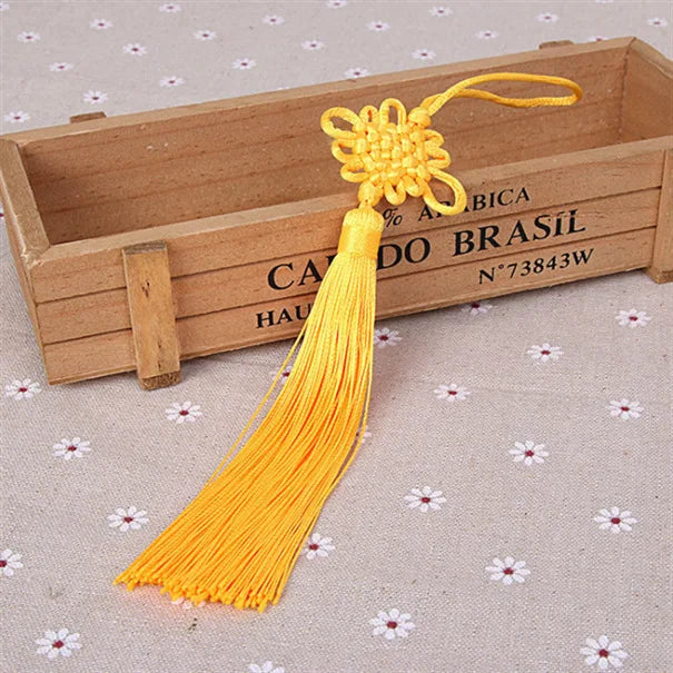 2/5Pcs Chinese Knot Tassels Silk Fringe Pendant Chinese knot Tassels For DIY Craft Curtains home Hanging Decoration 22cm