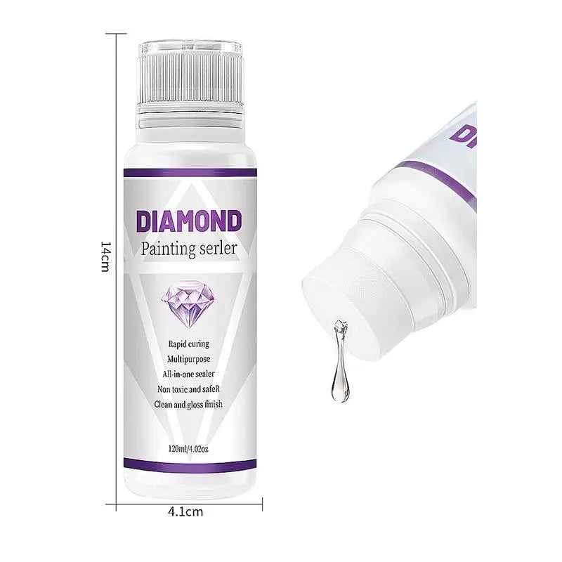 120ML Diamond Painting Sealer 5D Diamond Painting Art Glue Permanent Hold & Shine Effect Sealer Diamond Painting Puzzle