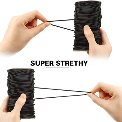 1/2/3/4/5MM Strong Elastic Rope White/black High-Quality Elastic Rope