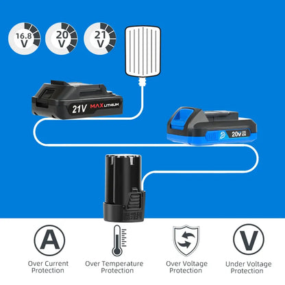 Brushless Electric Drill Cordless Screwdriver 16.8V/21V/20V, 35/40/45/60(Hammer) Nm Li-ion Battery Power Driver  By PROSTORMER