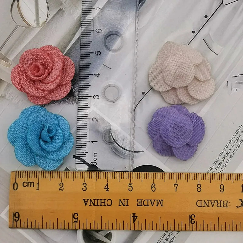 2.5CM Handmade Small Flower Three-dimensional Small Rose Multicolor Petal Small Flower DIY Hair Accessories Accessories 24-48pcs