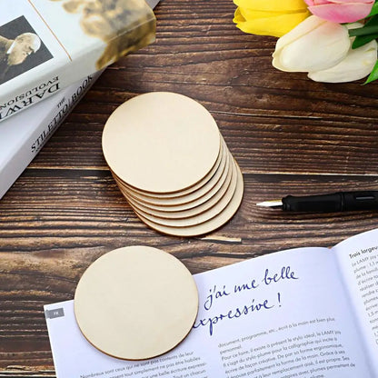 Diameter 1-10cm Natural Unfinished Round Wood Slices Circles Discs for DIY Wood Craft Painting Christmas Ornament Decoration