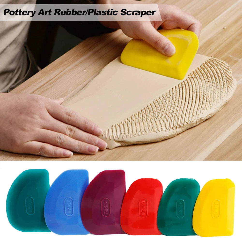 Pottery Art Rubber/Plastic Scraper Cutter Multi-Spec DIY Sculpture Ceramic Clay Auxiliary Clay Trimming Sculpture Shaping Tools