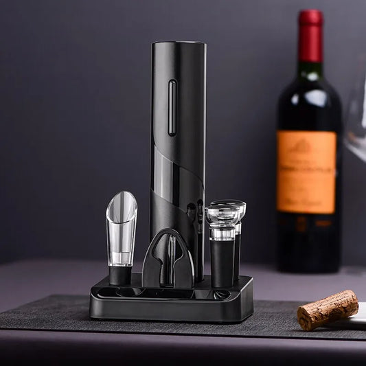 1pc Black Electric Wine Opener Rechargeable Automatic Corkscrew for Creative Wine Bottle Opener with USB Charging Suit for Home