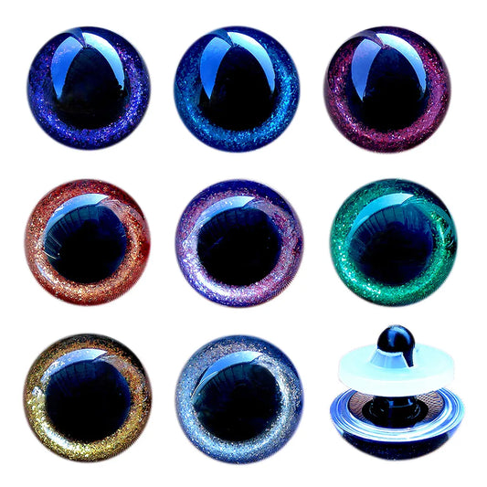 20pcs 3D Diy Glitter Safety Eyes For Crochet Toys Amigurumi Mixed Sizes Color Toy Doll 10/12/14/16/18/20/22/24mm Eyes