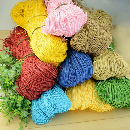 600 Meter 470g Natural Raffia Straw Yarn For Hand Knit Crochet Summer Hat Handbag Cushion Baskets Knitting Material DIY Craft