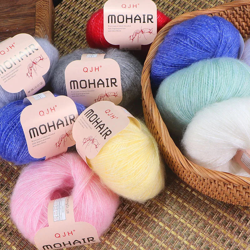 6pcs Soft Mohair Yarn Knitting Angora Yarn for DIY Knitting,Fluffy Lace Yarn For Crocheting,Knitting Sweater,Scarf,Shawl,25g/pcs